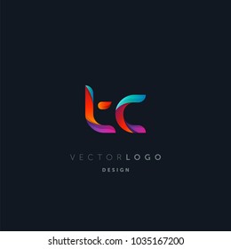 Letters T C, T & C logo, multi colour letters icon vector template.
