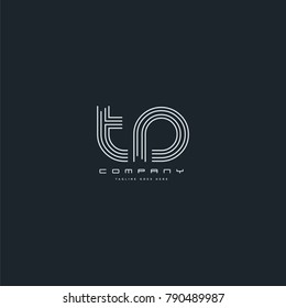 Letters T & D joint logo icon. Stroke letter vector element.