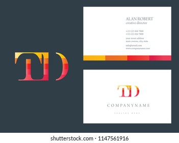 Letters T & D Logo icon with Business Card Template Vector.