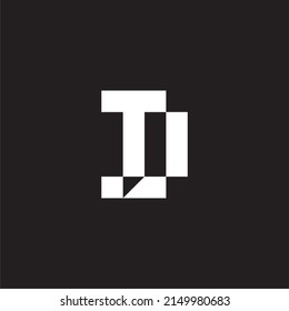 Letters T and D square point simple symbol logo vector