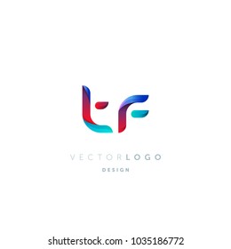 Letters T F, T & F logo, multi colour letters icon vector template.
