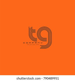 Letters T & G joint logo icon. Stroke letter vector element.