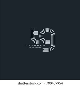 Letters T & G joint logo icon. Stroke letter vector element.