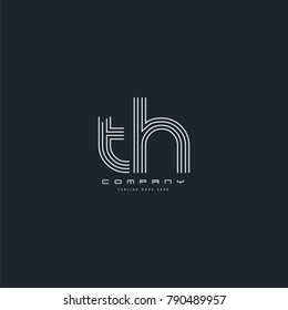 Letters T & H joint logo icon. Stroke letter vector element.