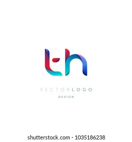 Letters T H, T & H logo, multi colour letters icon vector template.
