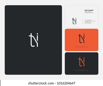 Letters T I, T & I joint logo icon with business card vector template.

