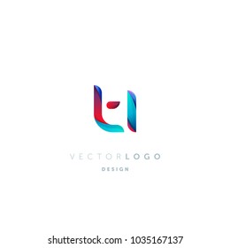 Letters T I, T & I logo, multi colour letters icon vector template.
