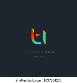 Letters T I, T & I logo, multi colour letters icon vector template.