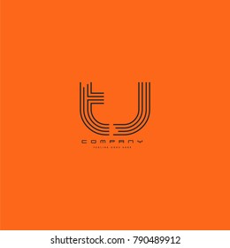 Letters T & J joint logo icon. Stroke letter vector element.