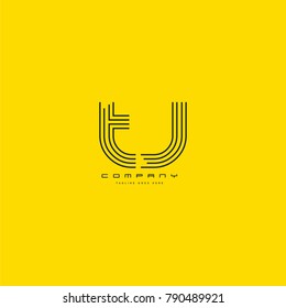 Letters T & J joint logo icon. Stroke letter vector element.