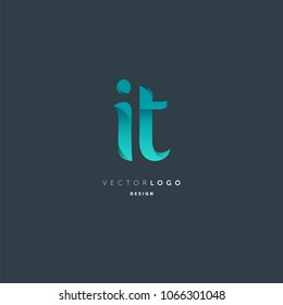 Letters I & T joint logo icon vector element.