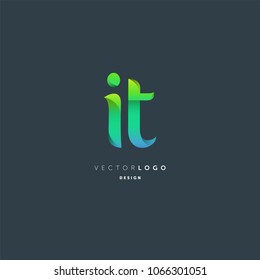 Letters I & T joint logo icon vector element.