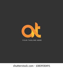 Letters A T, A & T joint logo icon vector template.