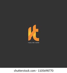 Letters I T joint logo icon vector template.
