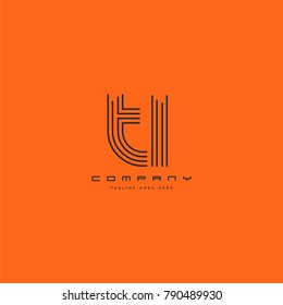 Letters T & I joint logo icon. Stroke letter vector element.