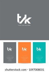 Letters T & K Joint logo, emblem or icon with business card vector template.
