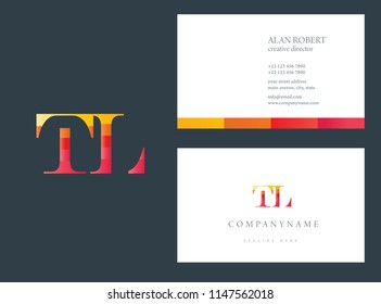 Letters T & L Logo icon with Business Card Template Vector.