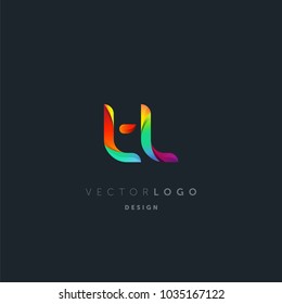 Letters T L, T & L logo, multi colour letters icon vector template.
