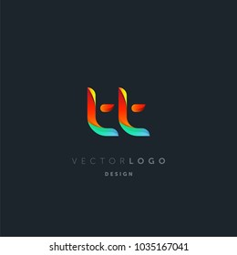 Letters T T, T & T logo, multi colour letters icon vector template.
