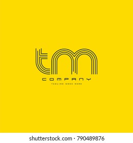 Letters T & M joint logo icon. Stroke letter vector element.