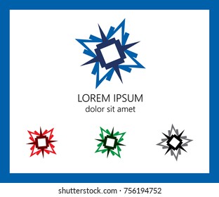 Letters T and M as snowflake, crystal or star for company logo