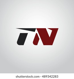 The letters T and N logo automotive black and red colored