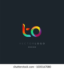 Letters T O, T & O logo, multi colour letters icon vector template.
