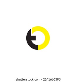 Letters t and O outline circle shaped simple symbol logo vector