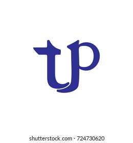 letters t p curves logo vector
