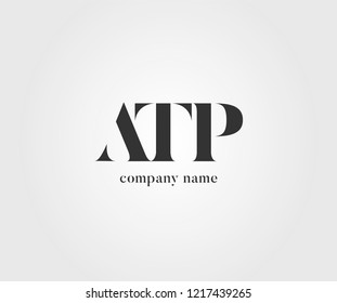 Letters A T P Joint logo icon in white and grey colour scheme vector template.