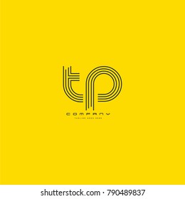 Letters T & P joint logo icon. Stroke letter vector element.