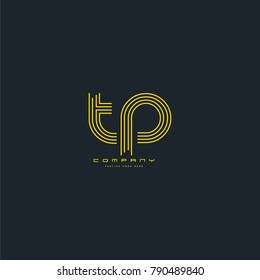 Letters T & P joint logo icon. Stroke letter vector element.