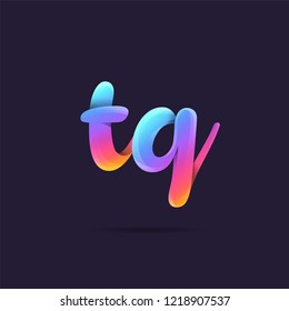 Letters T & Q 3D logo, multi colour gradient letters icon vector template.
