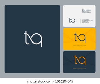 Letters T Q, T & Q joint logo icon with business card vector template.
