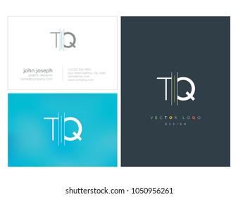 Letters T Q, T & Q joint logo icon with business card vector template.