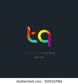 Letters T Q, T & Q logo, multi colour letters icon vector template.
