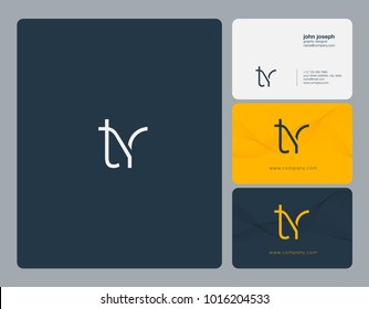 Letters T R, T & R joint logo icon with business card vector template.
