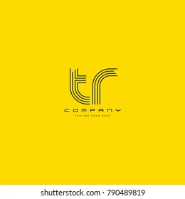 Letters T & R joint logo icon. Stroke letter vector element.