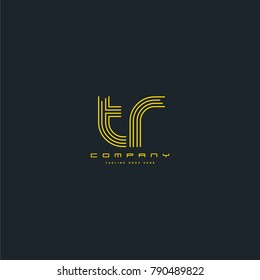 Letters T & R joint logo icon. Stroke letter vector element.