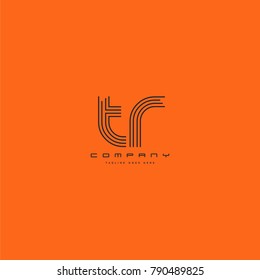 Letters T & R joint logo icon. Stroke letter vector element.