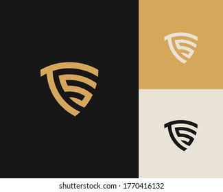 Diseño del logotipo de la línea de letras T y S o TS. Emblema lineal minimalista elegante. Elegante elemento vectorial de lujo. Logotipo de negocio premium. Símbolo gráfico del alfabeto para la identidad empresarial