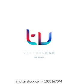 Letters T V, T & V logo, multi colour letters icon vector template.

