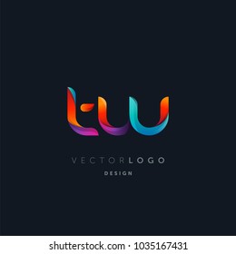 Letters T W, T & W logo, multi colour letters icon vector template.
