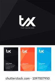 Letters T & X Joint logo, emblem or icon with business card vector template.
