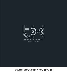 Letters T & X joint logo icon. Stroke letter vector element.