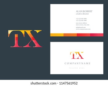 Letters T & X Logo icon with Business Card Template Vector.