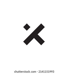 Letters T and X, square, diamond simple symbol logo vector