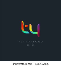 Letters T Y, T & Y logo, multi colour letters icon vector template.
