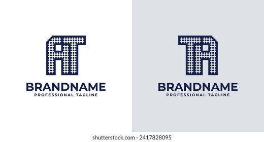 Letters AT and TA Dot Monogram Logo, Suitable for business with AT or TA initials