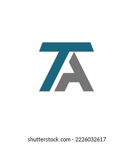 Letters TA flat minimalist logo design